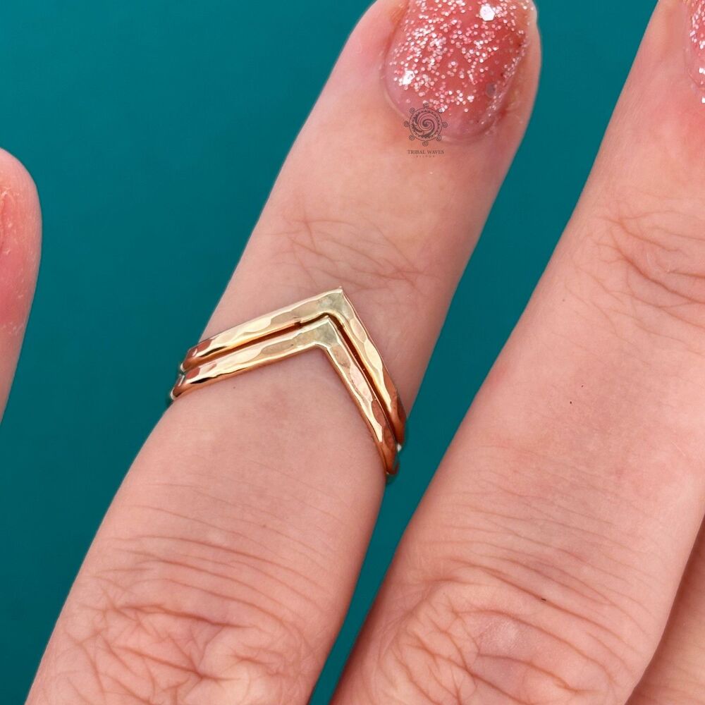 Double Chevron Gold Fill Ring Size 5